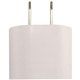 aerial view a white oval ac charger wall adapter, image 1 of 2