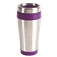 aerial view a purple 16 oz bpa - free plastic blue monday steel tumbler with color trim - 16 oz., image 1 of 2