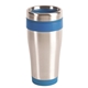 aerial view a process-blue 16 oz bpa - free plastic blue monday steel tumbler with color trim - 16 oz., image 1 of 2