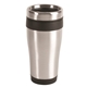 aerial view a black 16 oz bpa - free plastic blue monday steel tumbler with color trim - 16 oz., image 1 of 2