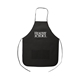 aerial view a black 80 gsm non - woven polypropylene apron with pocket, image 1 of 2