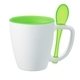 aerial view a translucent lime 16 oz stirn sip mug(tm) w / spoon, image 1 of 2