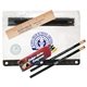 a clear/black clear translucent school kit - 2 pencils, wood ruler, crayon, pencil sharpener