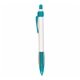 aerial view a white/teal trim pen with matching ribbon, image 1 of 2
