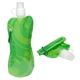 aerial view a green swirl flex foldable 16 oz water bottle with carabiner, image 1 of 2