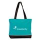 a teal 600d poly elba shoulder tote bag
