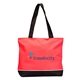 a red 600d poly elba shoulder tote bag