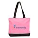 a pink 600d poly elba shoulder tote bag
