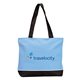 a light blue 600d poly elba shoulder tote bag