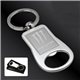a silver loyola bottle opener key tag