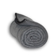 aerial view a charcoal sherwood anti pill fleece blanket, image 1 of 2