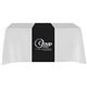 a black serged table runner - (front, top)
