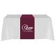 a burgundy table runner - (front, top, 12 back)