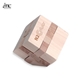 a brown cube - shaped wooden puzzle