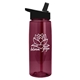 aerial view a translucent burgundy bottle & black lid 26 oz flair tritan water bottle with flip straw lid, image 1 of 3