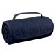 aerial view a dark blue large roll - up hook and loop closure blanket, image 1 of 4