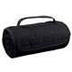 aerial view a black large roll - up hook and loop closure blanket, image 1 of 4