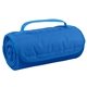 aerial view a royal blue large roll - up hook and loop closure blanket, image 1 of 6