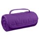 aerial view a purple large roll - up hook and loop closure blanket, image 1 of 4
