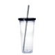 aerial view a clear/smoke/smoke 24 oz good value(tm) clear tumbler with colored lid, image 1 of 2