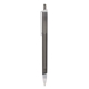 aerial view a frosted black slim click translucent pen, image 1 of 3