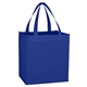 aerial view a royal blue non - woven shopping tote bag, image 1 of 2