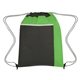 aerial view a lime green non - woven pocket sports pack, image 1 of 3