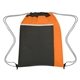 aerial view a orange non - woven pocket sports pack, image 1 of 3