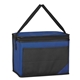 aerial view a royal blue non - woven chow time cooler bag, image 1 of 2