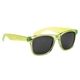 aerial view a translucent lime green malibu uv400 sunglasses, image 1 of 3