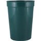 a forest green 12 oz smooth walled plastic stadium cup with automated silkscreen imprint