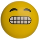 aerial view a yellow yikes emoji disc stress reliever, image 1 of 4