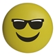 aerial view a yellow mr cool emoji stress reliever - chill emoji, image 1 of 4