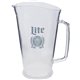 a clear 32 oz plastic beer pitcher with handle