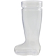 aerial view a clear 1 liter break resistant pvc german beer boot, image 1 of 2