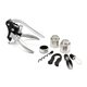 aerial view a silver/black calabria 8 piece wine tool set, image 1 of 4