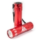 a red 9 led flashlight with strap