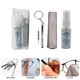 a clear eyeglass cleaner kit with logo