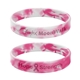 a pink silicone awareness bracelet
