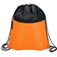 aerial view a orange sport bag with metal grommets, image 1 of 2
