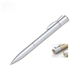 aerial view a silver blackpen grande twist - action ballpoint pen with epoxy dome, image 1 of 2