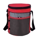 aerial view a red baldwin 12- can barrel cooler bag, image 1 of 6
