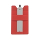 aerial view a red silicone smart wallet with stylus stand, image 1 of 3