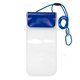 aerial view a blue truckee clear touch through water - resistant cell phone and accessories carrying case with 35 adjustable breakaway lanyard, image 1 of 8