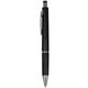 aerial view a black w/ black refill reward click pen with chrome accents, image 1 of 2