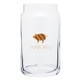 aerial view a clear 5 oz can shaped glass cup taster, image 1 of 2