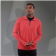 aerial view a team red heather (358) mens taza performance knit quarter zip with thumb holes, image 1 of 10