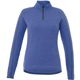 aerial view a new royal heather (561) womens taza performance knit quarter zip with thumb holes, image 1 of 4