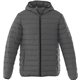 aerial view a steel grey (945) mens norquay insulated puffer jacket with hood, image 1 of 2