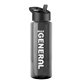 a transparent smoke bottle & black lid the guzzler - 32 oz transparent bottle with flip straw lid